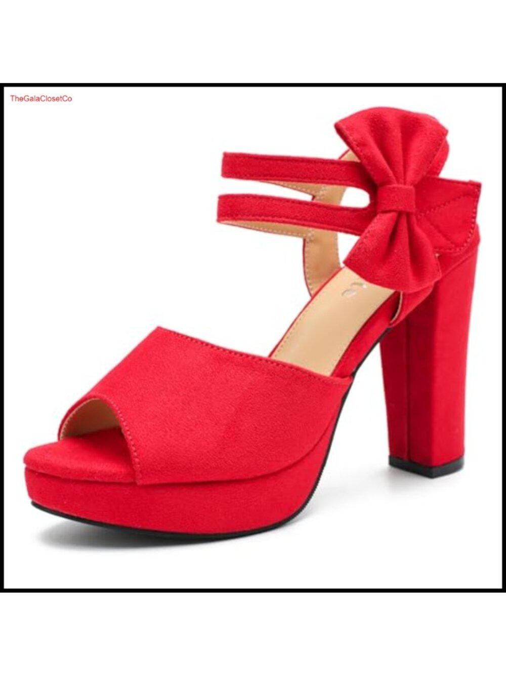 Women's Bow Peep Toe Platform Sandals Chunky Heel Ankle Strap Slingback Dress